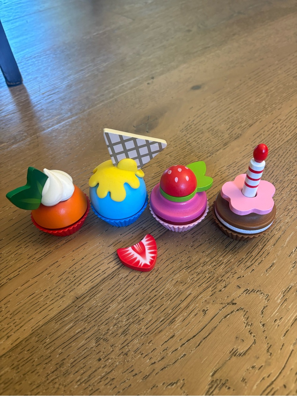 Hape Wooden Kids cupcake Playset - missing kiwi